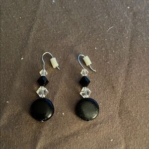 Elegant Black and Silver Dangle Earrings